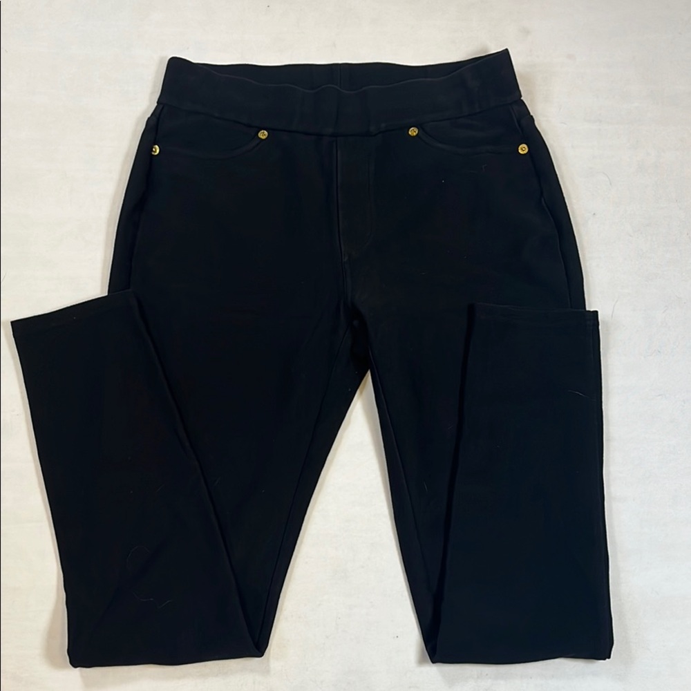 Michael Kors Women’s Black Knit Denim Look Leggings High-Rise Stretchy Jegging
